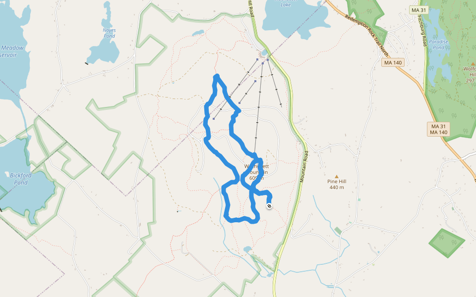 Jack Frost Trail Ruta de senderismo Princeton, Massachusetts, Estados