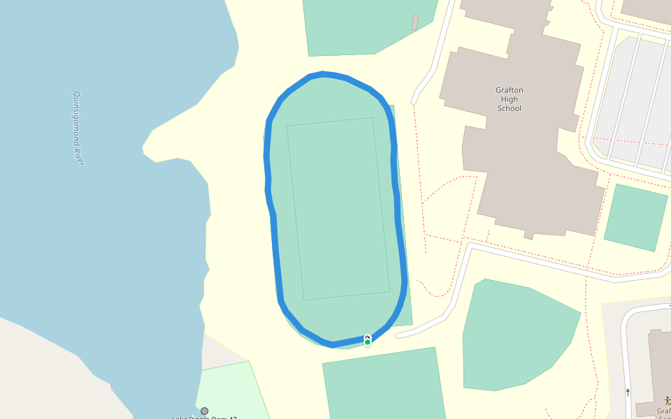 Lake Ripple walking route map in Grafton