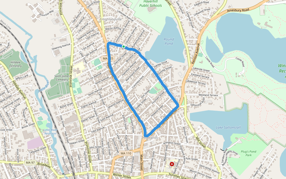 Fox Field walking route map in Haverhill