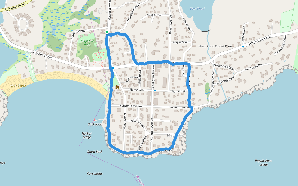 Magnólia Trilha da caminhada Gloucester, Massachusetts, EUA Pacer