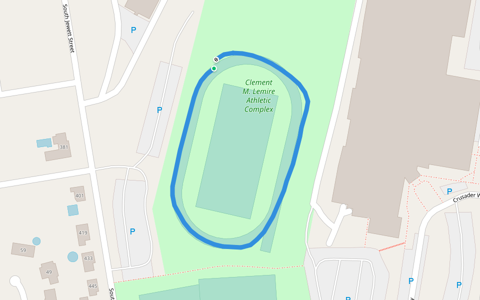 Clement M. Lemire Athletic Complex walking route map in Manchester