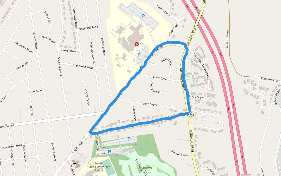 Kennard Road walking route map in Manchester