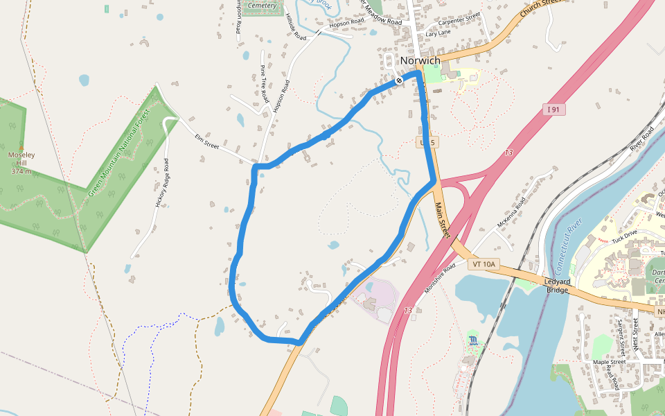Norwich  walking route map in Norwich