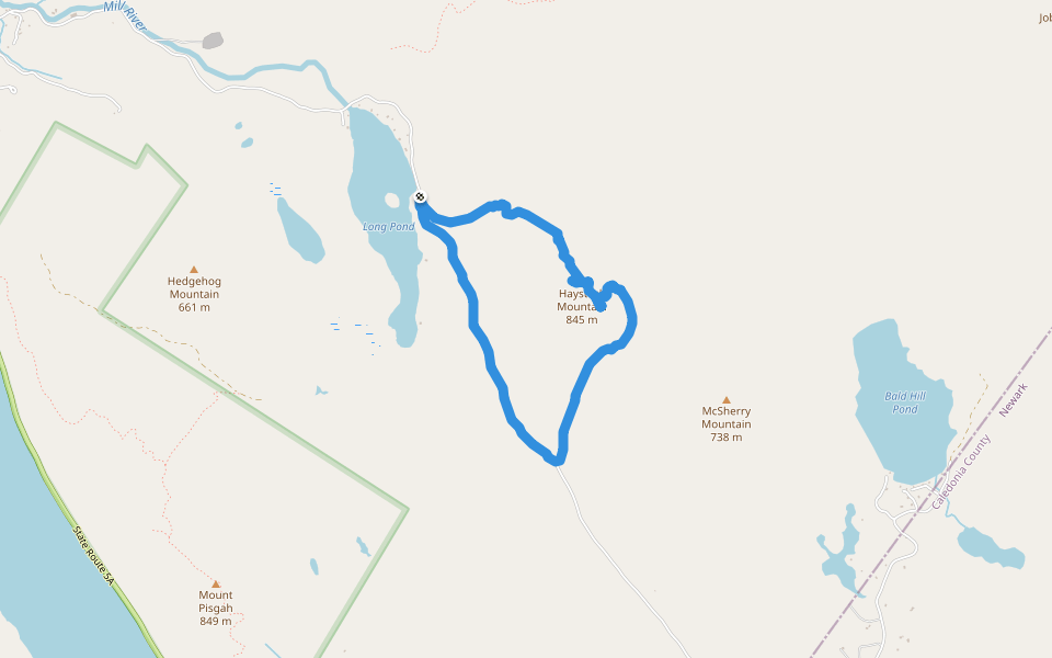 Haystack Mountain walking route map in Westmore