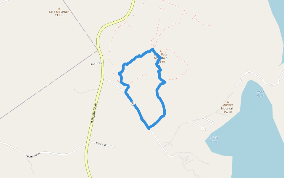 Bob Chase Scenic Loop walking route map in Sebago