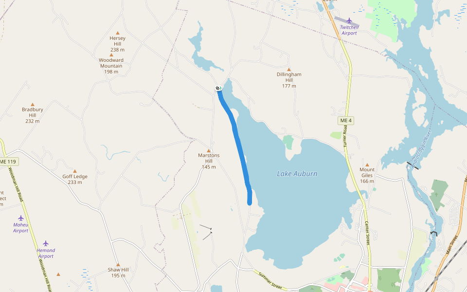 Marstons Hill - Whitman Spring Road  walking route map in Auburn