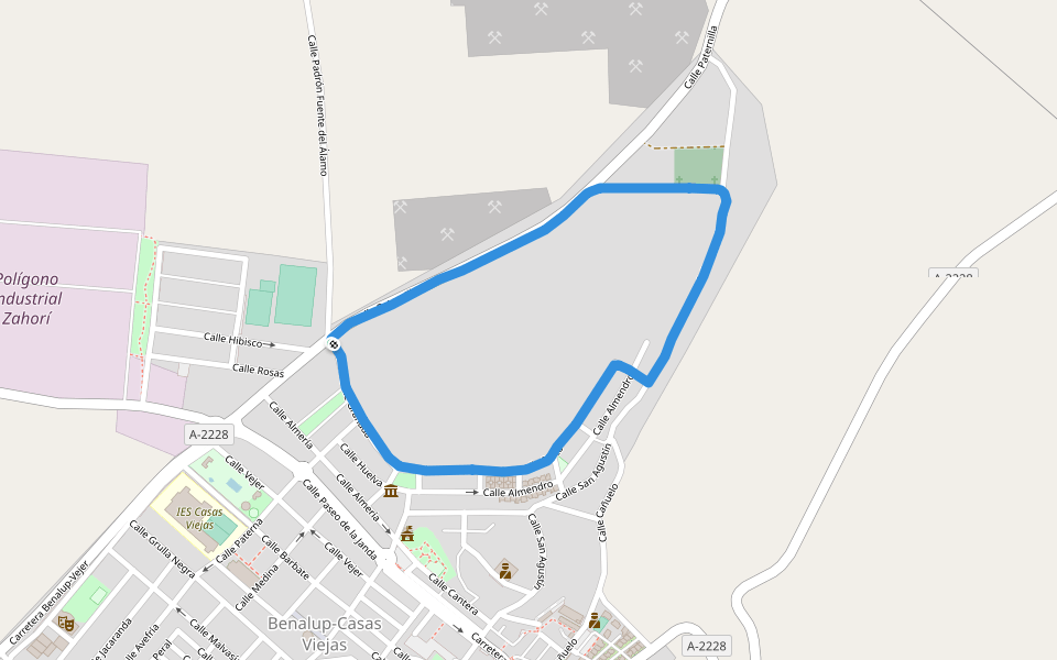 Centro de Interpretación "Cádiz Prehistórico" walking route map in Benalup-Casas Viejas