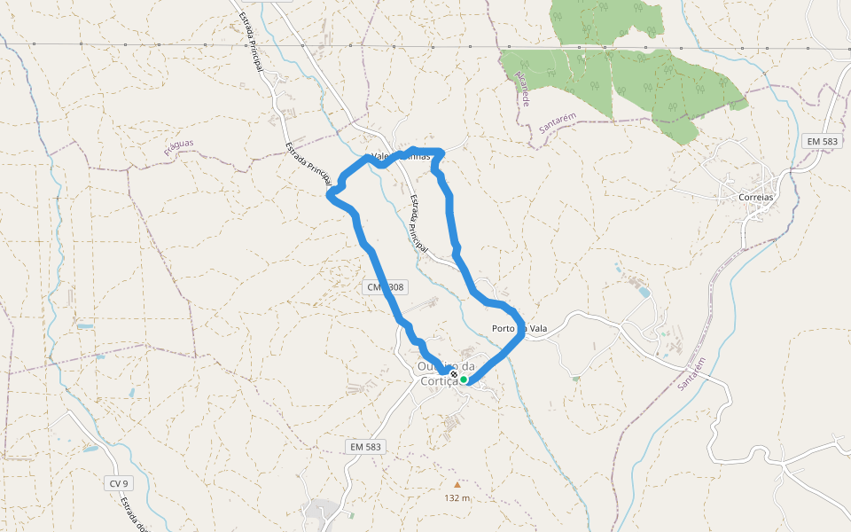 Caminhada saudável walking route map in Outeiro da Cortiçada
