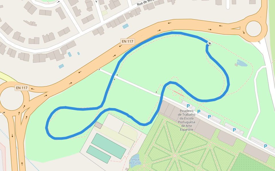 park walking route map in Queluz