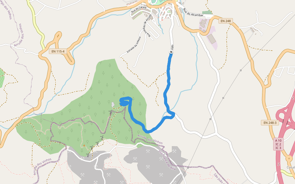 Forte de São Sebastião da Arruda walking route map in Arruda dos Vinhos