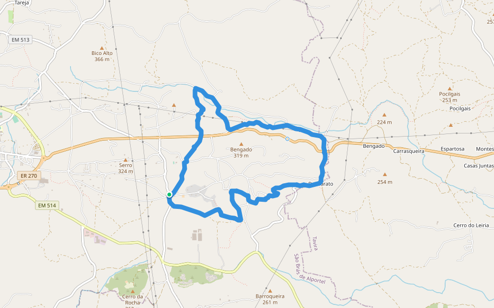 Caminhos e Encruzilhadas de Ir à Fonte walking route map in Estoi