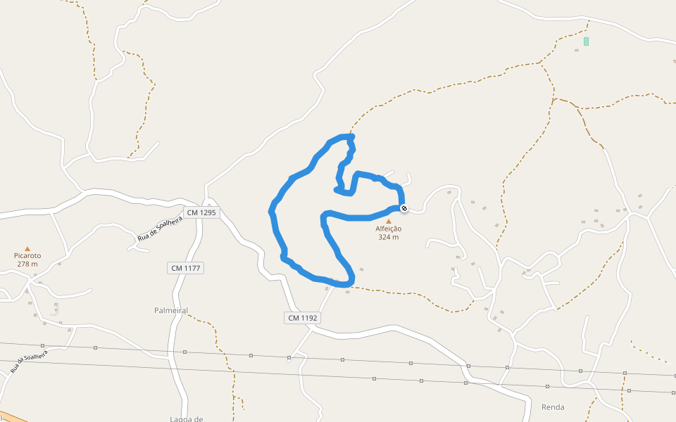 Alfeição walking route map in Loulé