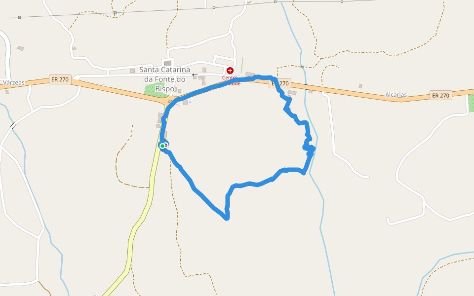 Santa Catarina da fonte do bispo  walking route map in Santa Catarina da Fonte do Bispo