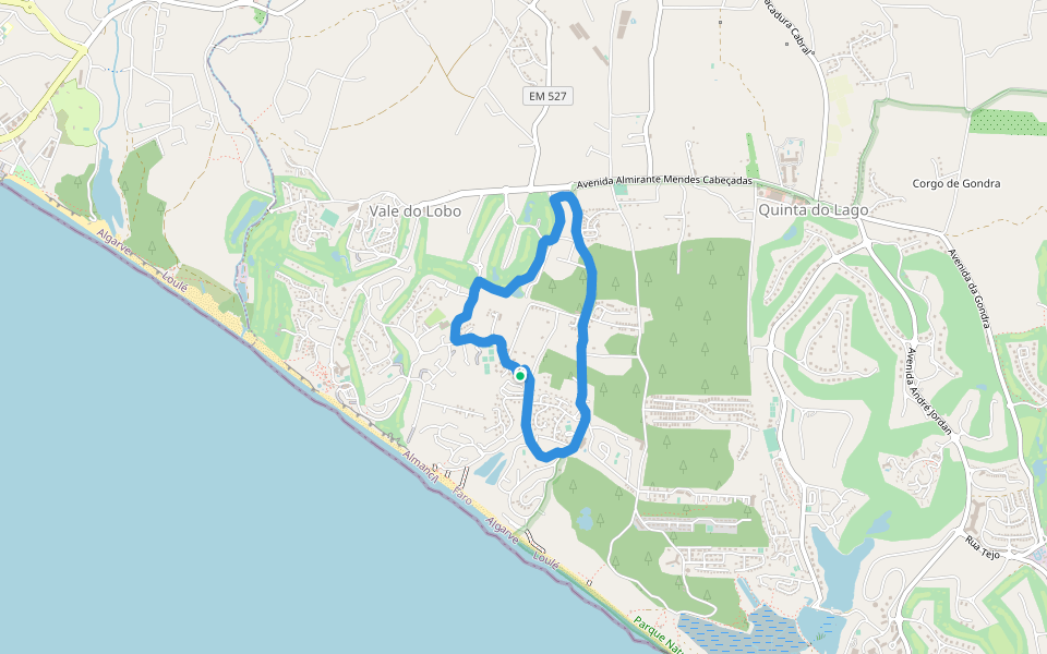 vale de lobo walking route map in Almancil