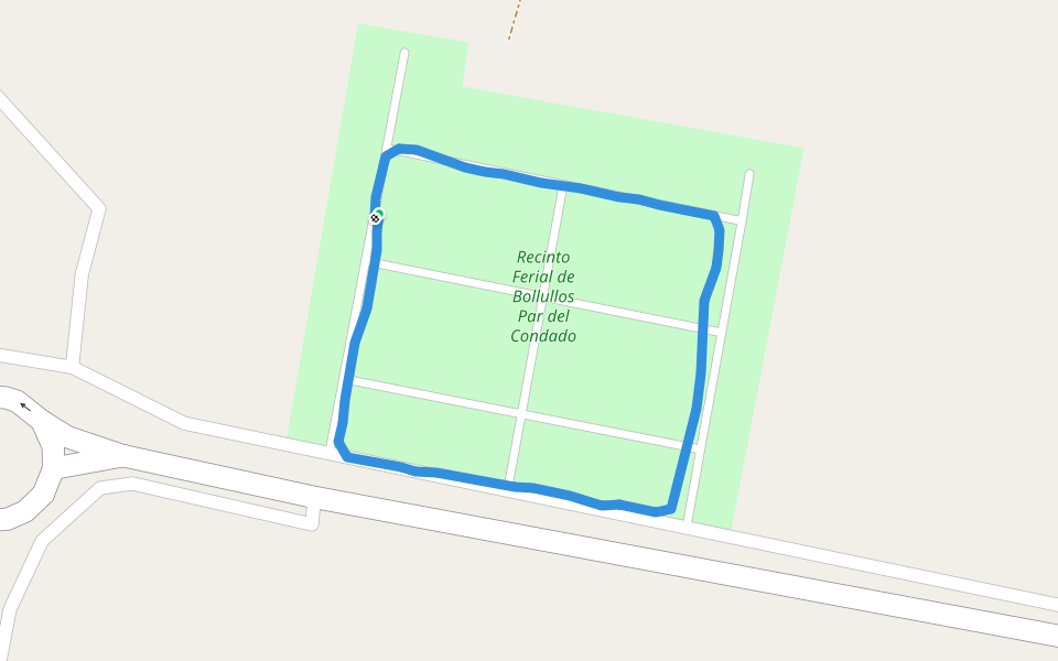 Recinto Ferial de Bollullos Par del Condado walking route map in Bollullos Par del Condado