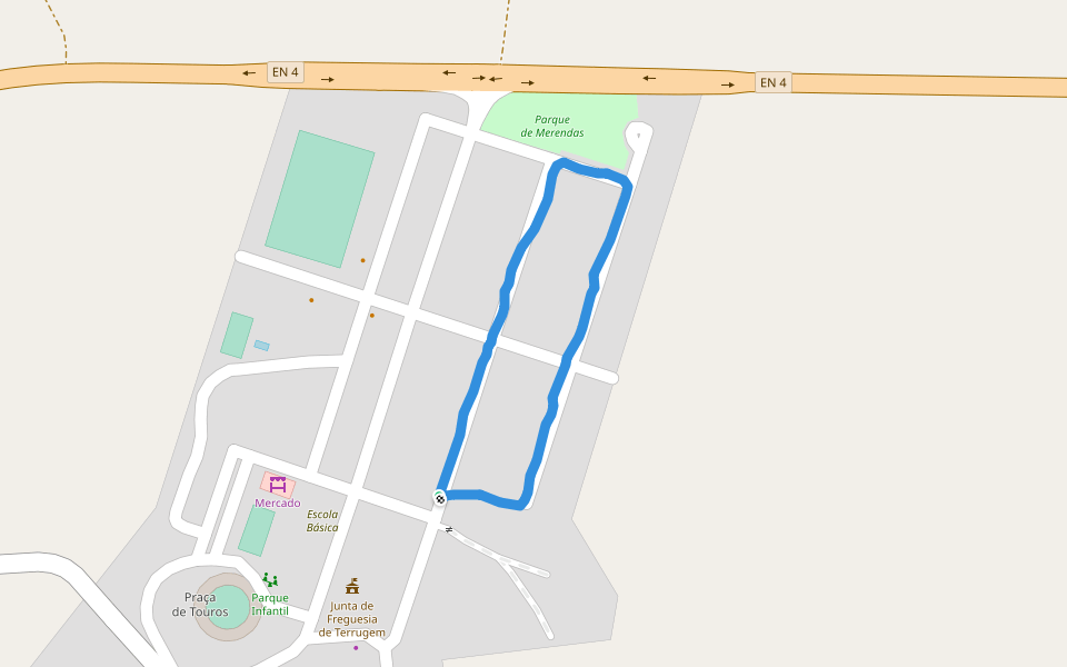 Parque de Merendas walking route map in Terrugem
