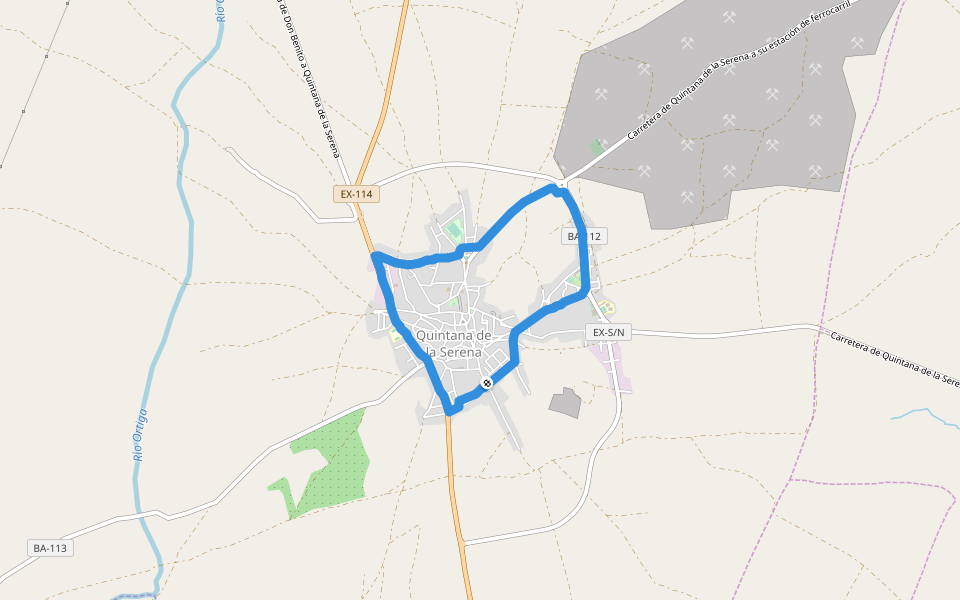 Quintana de la Serena walking route map in Quintana de la Serena