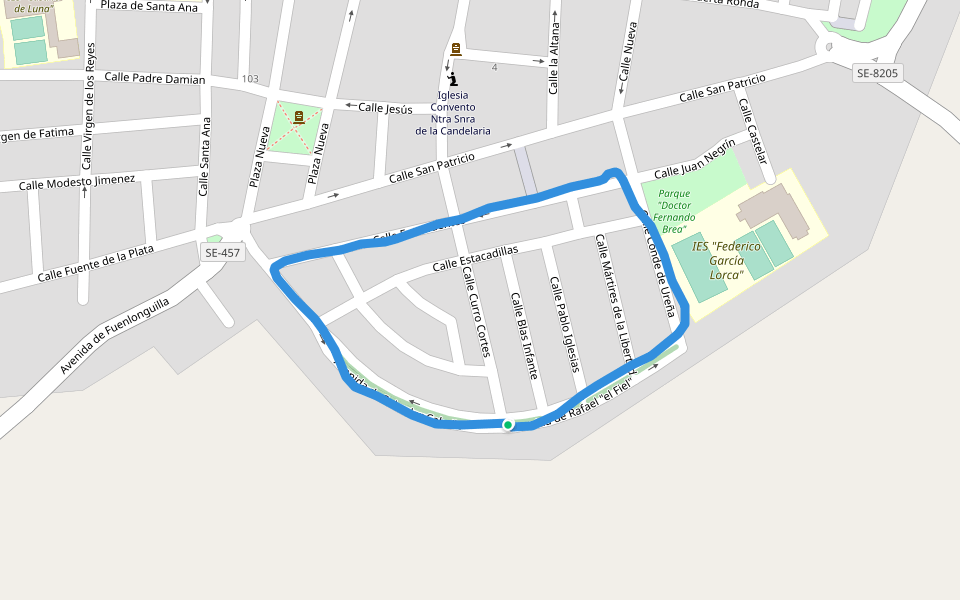 IES "Federico García Lorca" walking route map in La Puebla de Cazalla