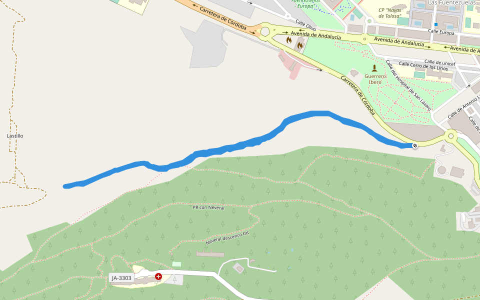 PR con Neveral walking route map in Jaén
