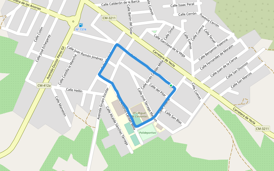 Polideportivo walking route map in Fuente-Álamo