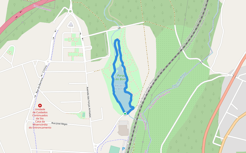 parque do bonito walking route map in Entroncamento