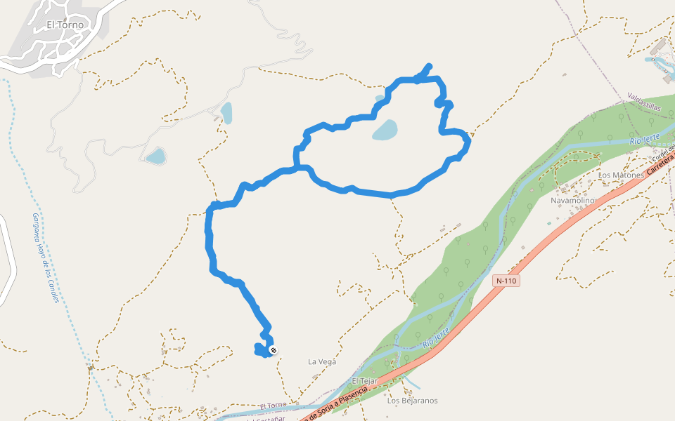 El Tejar walking route map in El Torno