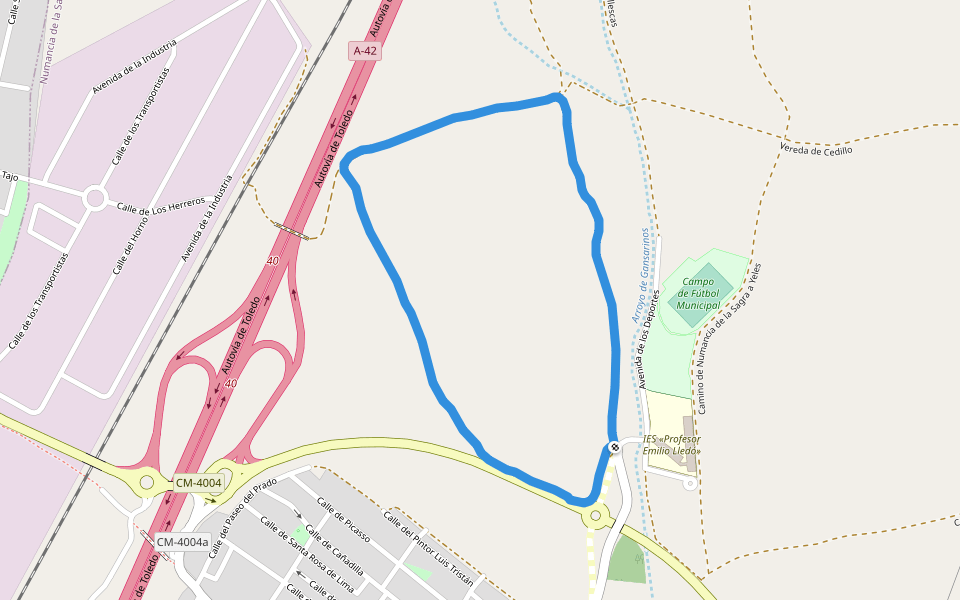 IES «Profesor Emilio Lledó» walking route map in Numancia de la Sagra