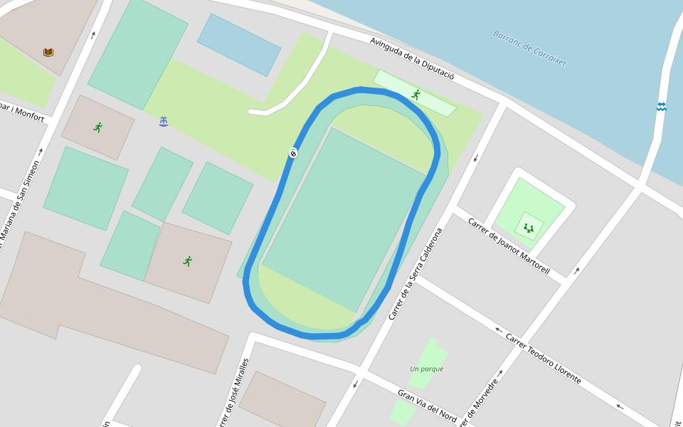 Barranc del Carraixet walking route map in Bétera