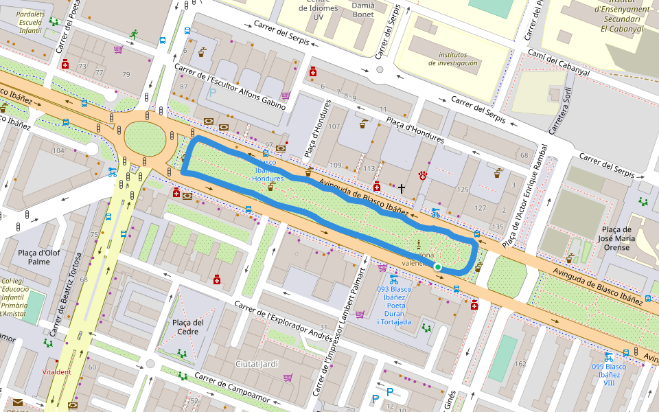 A la dona valenciana walking route map in València