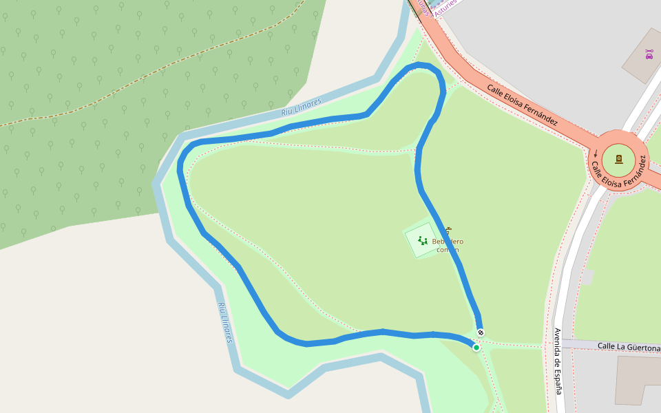 La Barquerina walking route map in Villaviciosa