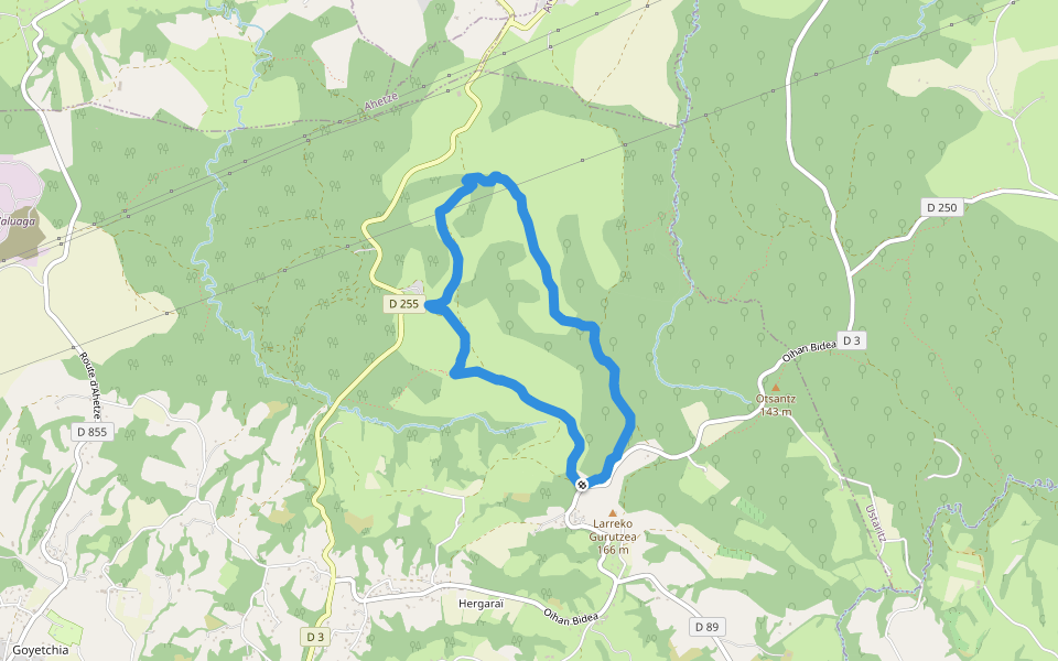 Ballade hauteur d hergarai walking route map in Saint-Pée-sur-Nivelle