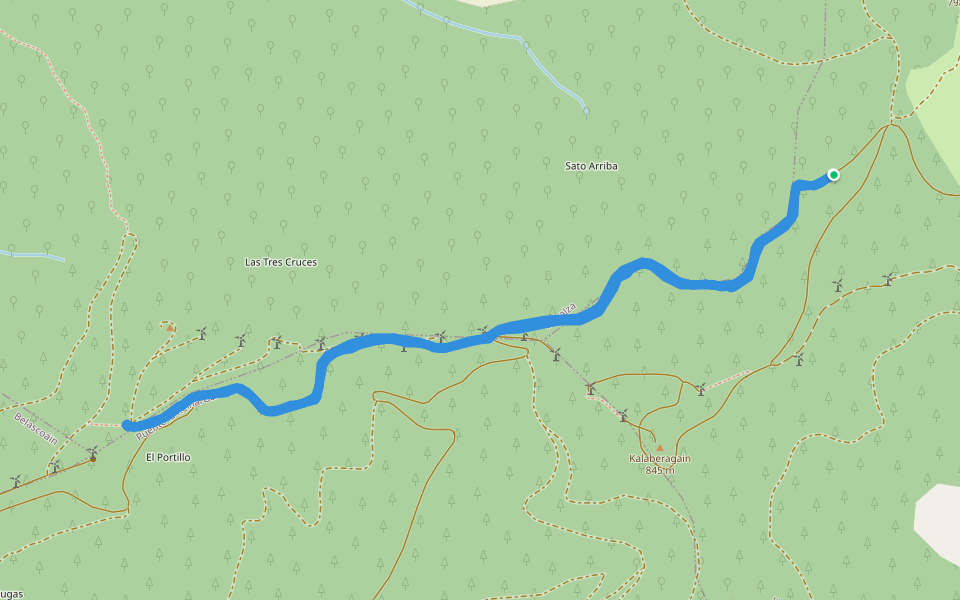 Kalaberagain walking route map in Zabalza
