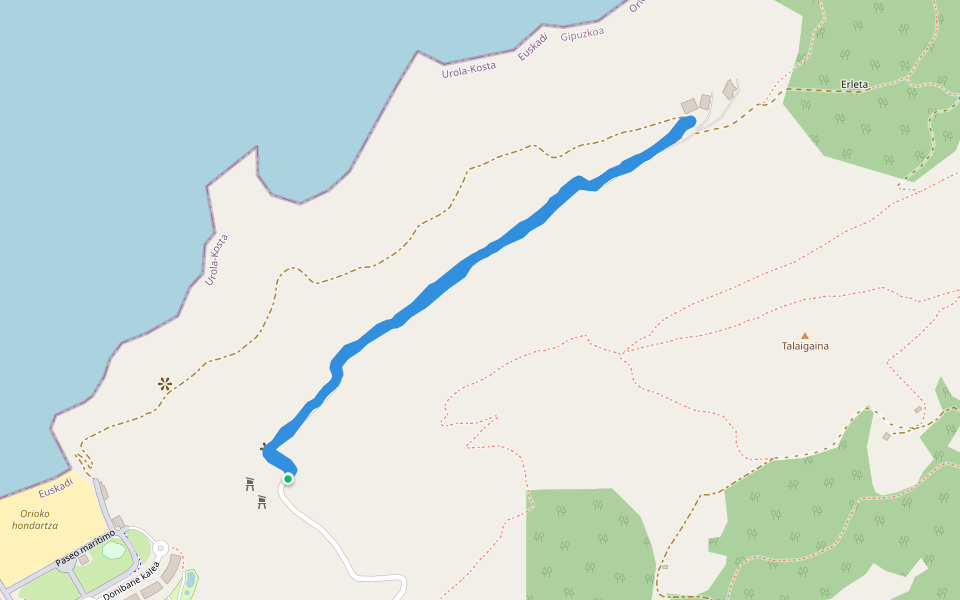 Talaigaina walking route map in Orio