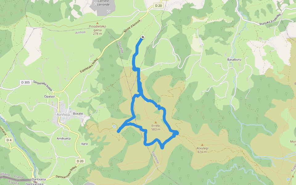Errebi walking route map in Souraïde