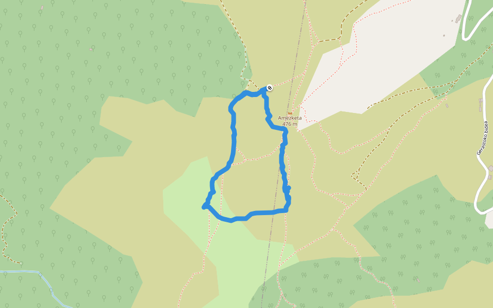 Amezketako lepoa walking route map in Itxassou