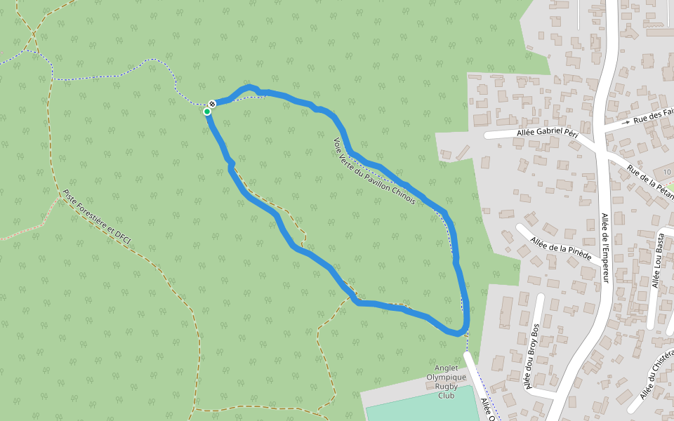 Forêt du Pignada walking route map in Anglet