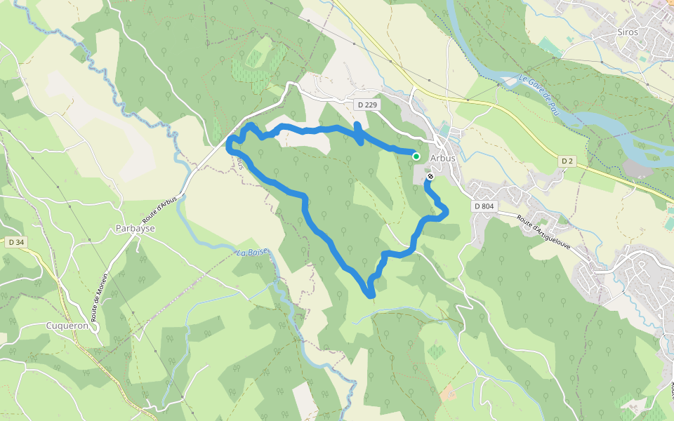 Arbus walking route map in Arbus