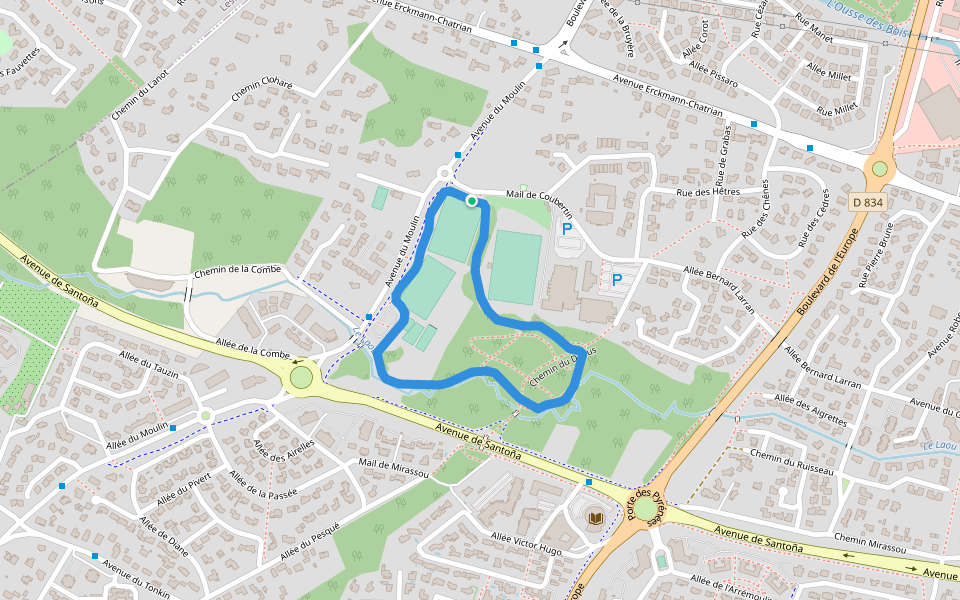Le Laoü walking route map in Lons