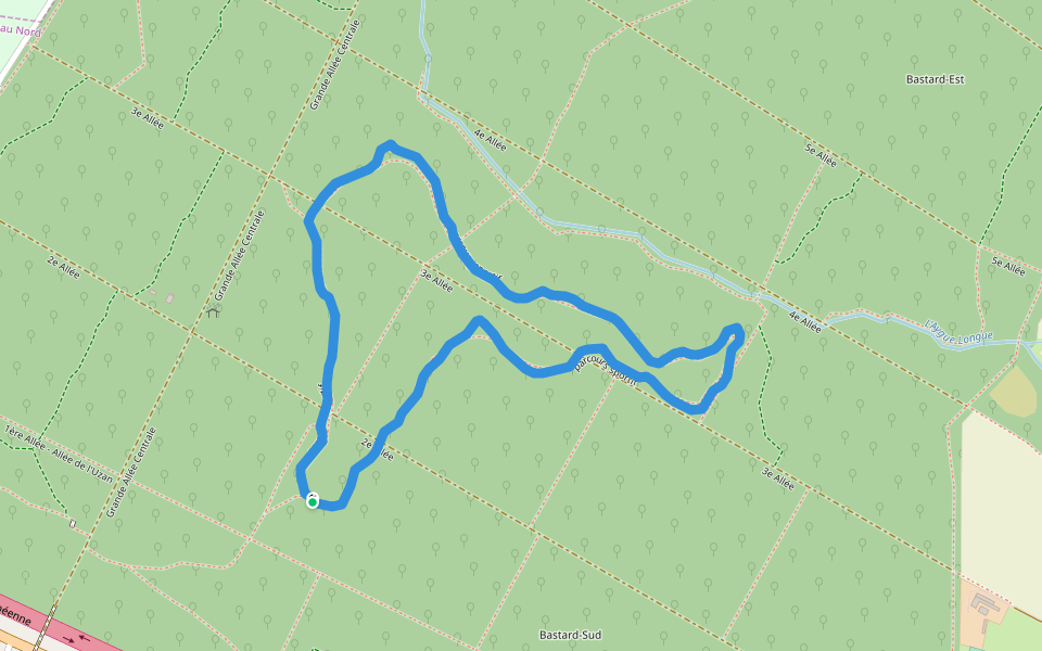 Forêt Domaniale de Bastard walking route map in Pau