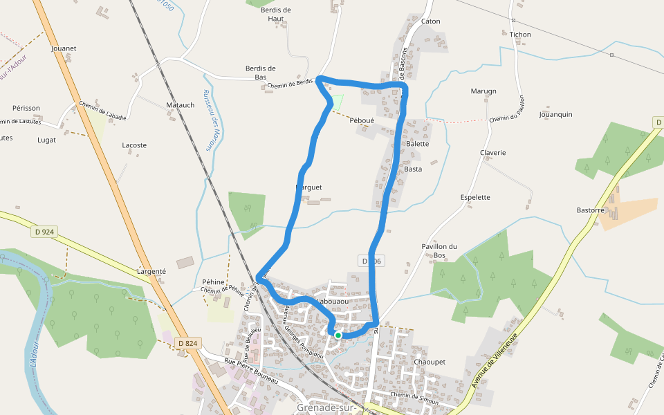 Fitness trail Walking and Running Grenadesurl'Adour, Nouvelle