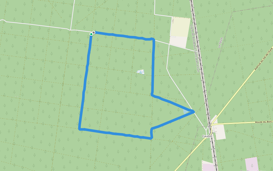 Après le pont du TEICH walking route map in Le Teich