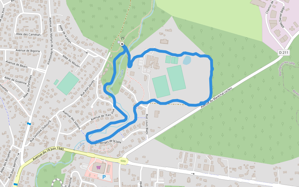 École élémentaire Aimé Césaire walking route map in Martignas-sur-Jalle