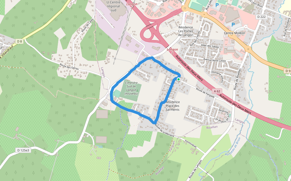 Club Hippique de La Gourmette walking route map in Langon