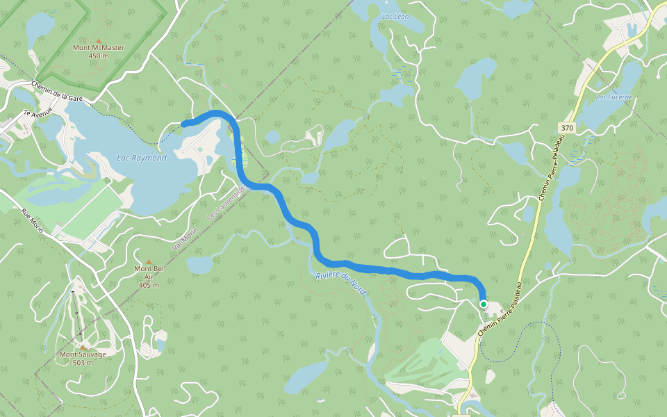 8km sur le p’tit train du nord walking route map in Sainte-Adèle