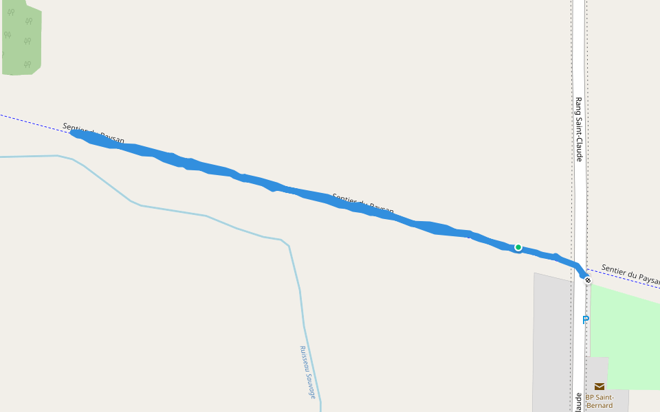 Piste walking route map in Saint-Bernard-de-Lacolle