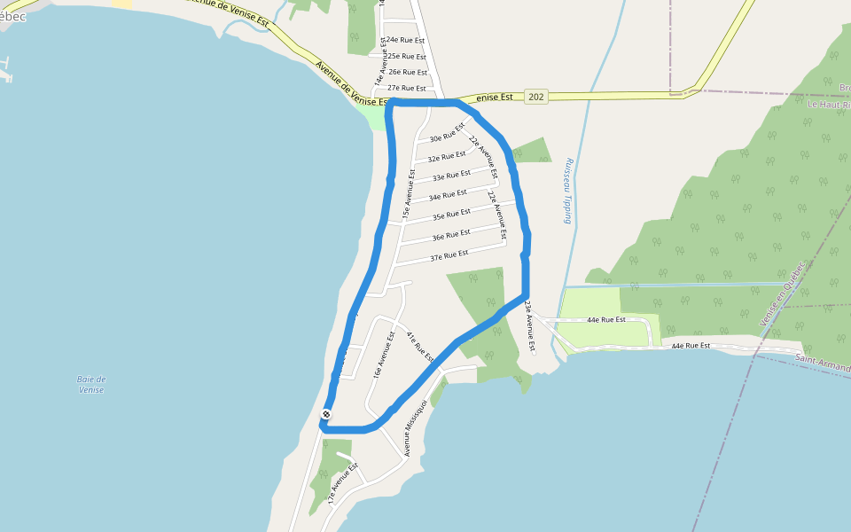 Parc Jameson walking route map in Venise-en-Québec