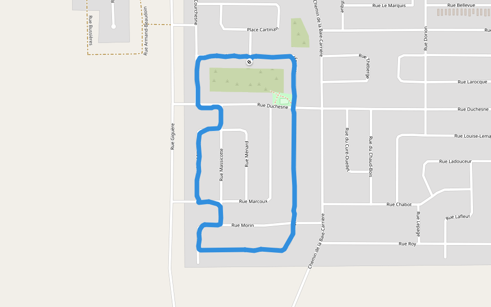 Parc Oasis walking route map in Val-d'Or
