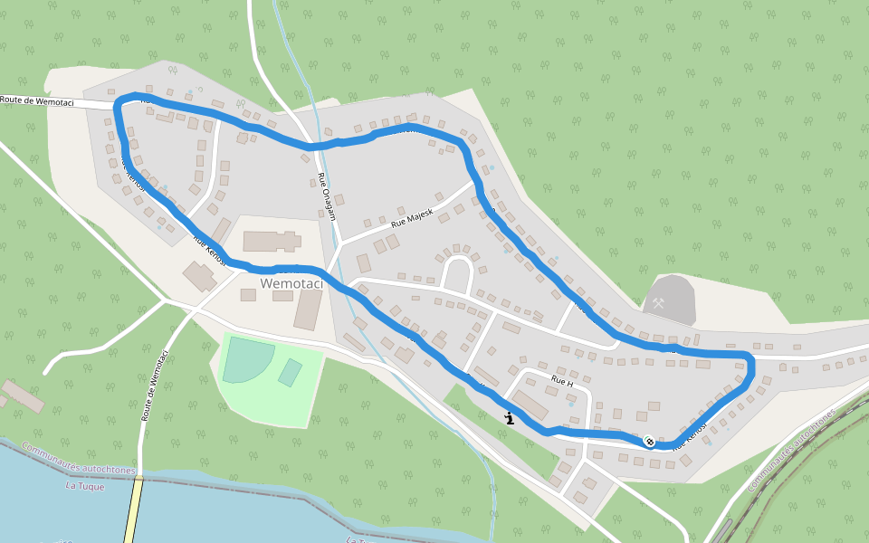 Wemotaci walking route map in Wemotaci