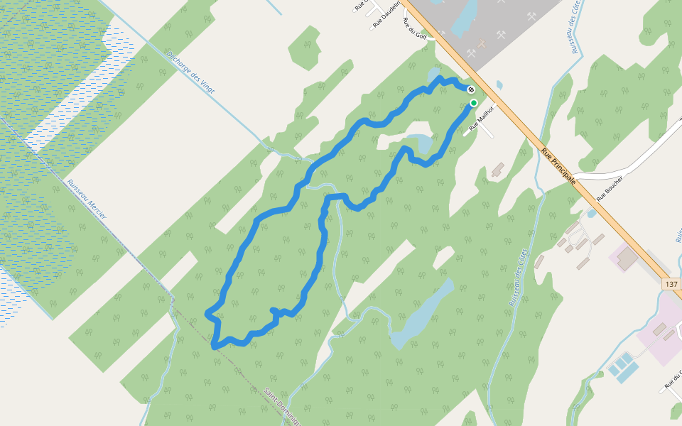 Le Boisé de la Crète walking route map in Saint-Dominique