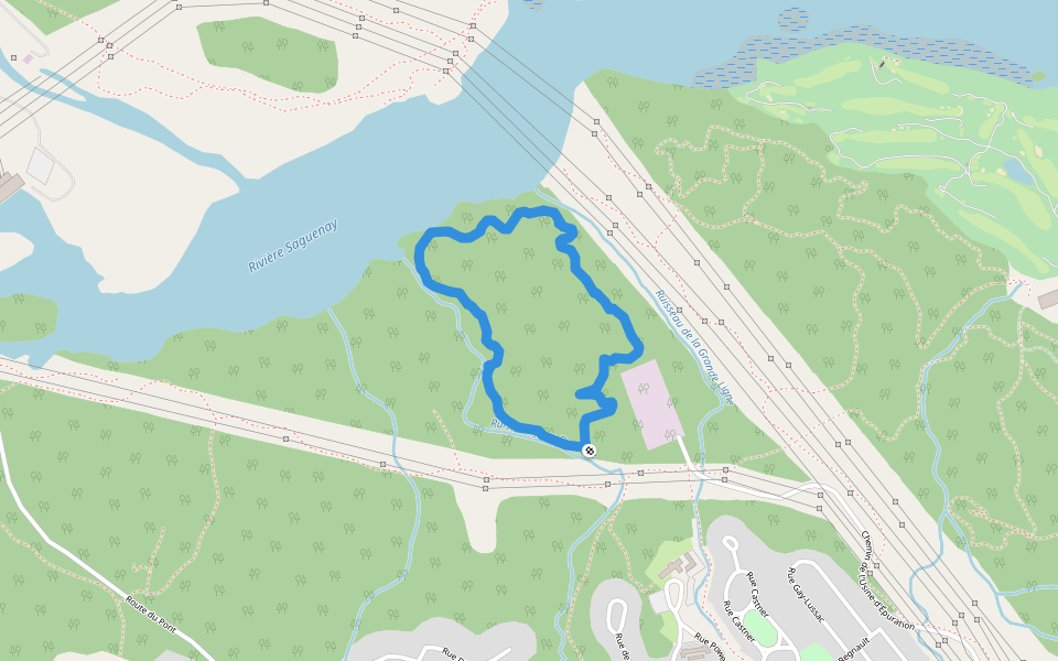 Saguenay-Chicoutimi walking route map in Saguenay